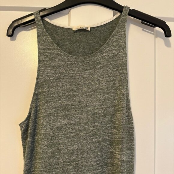 Aritzia Wilfred Free Heathered Green Sheath Midi Dress Size Medium - Picture 3 of 8